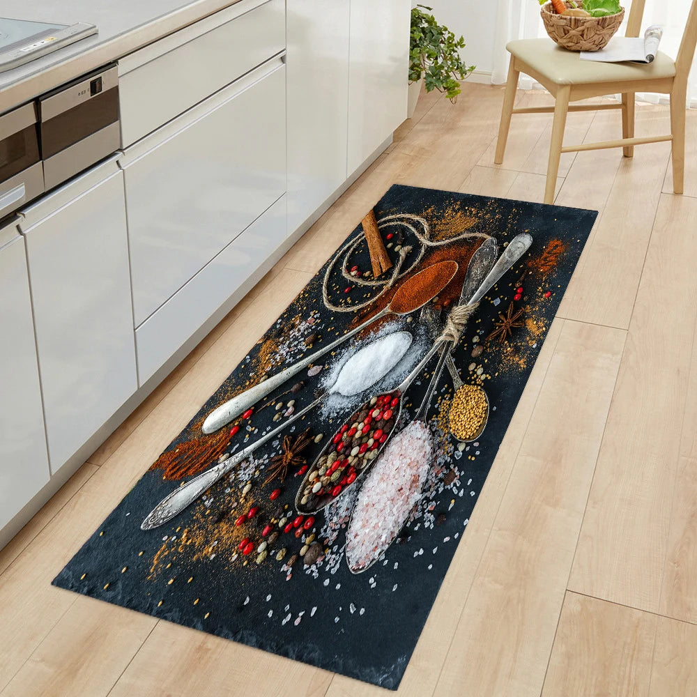 Non-slip Kitchen Mat Crystal Velvet Super Absorbent Floor Mats Kitchen Long Carpets Bathroom Entrance Door Mat Bedroom Long Rugs