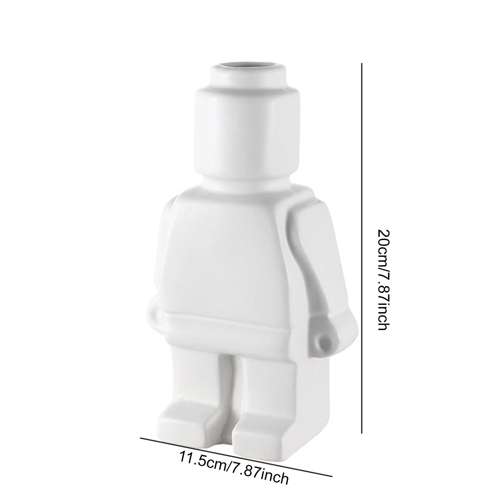 Minifigure Building Blocks Ceramic Robot Flower Vase Home Decoration Modern Home Interior Office Desk Decoration Pendants