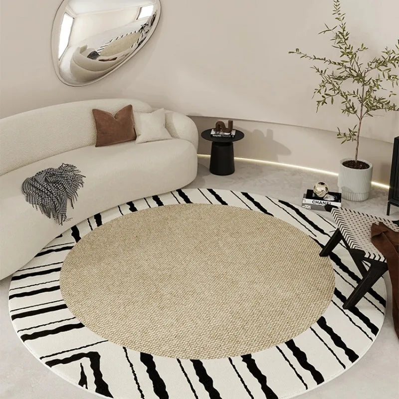 Nordic Style Living Room Large Area Carpet Round Bedroom Bedside Carpet Minimalist Home Decoration Rug Easy Care Balcony Rugs IG