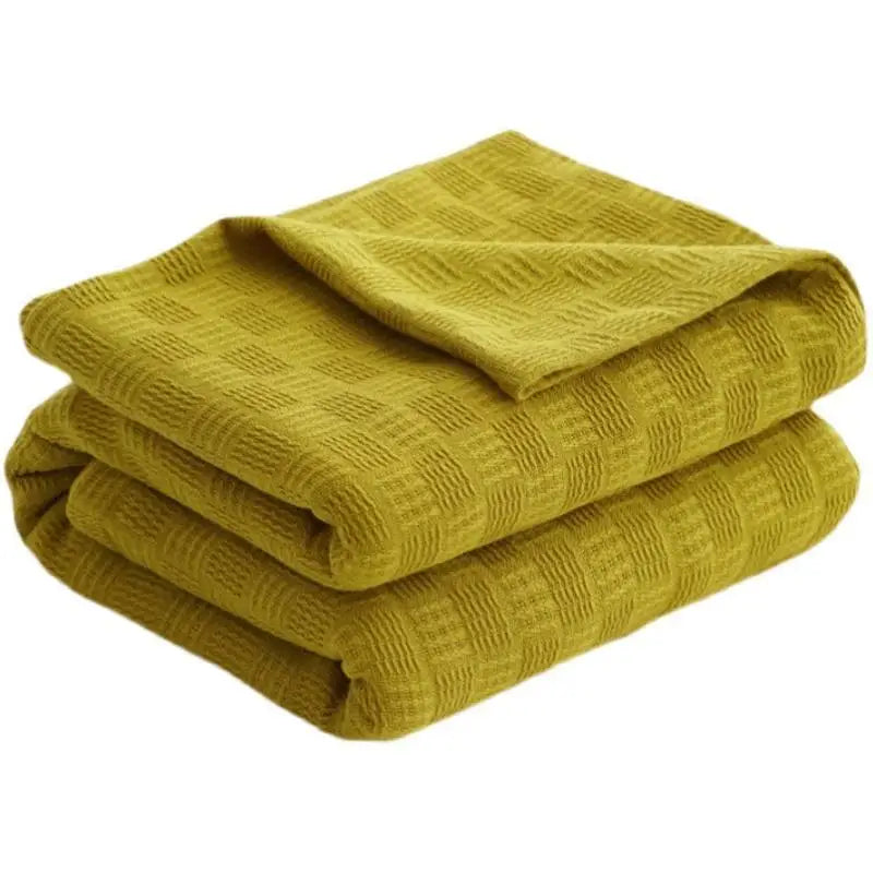 100% Cotton Plaid Weave Blankets Single Double Queen King Size Lightweight Soft Blanket for All Season Bedspreads for Bed Sofa