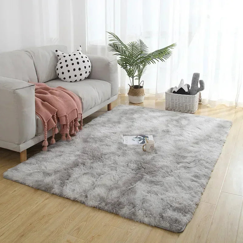 Plush Carpet Suitable For Living Room White Soft Fluffy Carpets Bedroom Bathroom Non-slip Thicken Floor Mat Teen Room Decoration