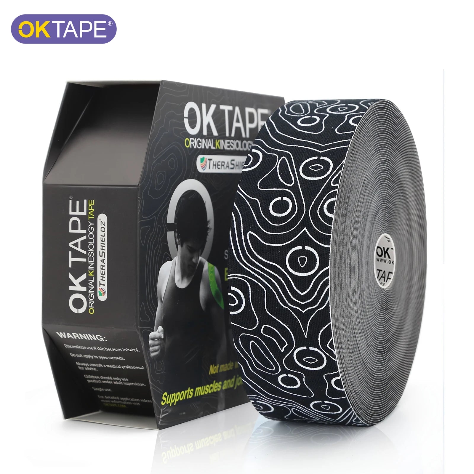 OK TAPE PRO 31.5Mx5CM Bulk Kinesiology Tape 31.5M, Original Elastic Latex Free Kinesiology Therapeutic Tape, Gym Relief Pain