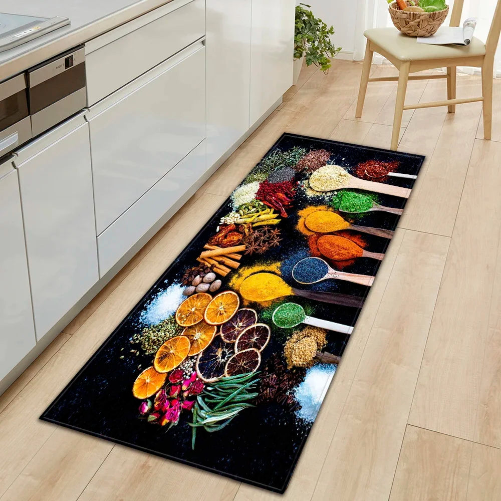 Non-slip Kitchen Mat Crystal Velvet Super Absorbent Floor Mats Kitchen Long Carpets Bathroom Entrance Door Mat Bedroom Long Rugs