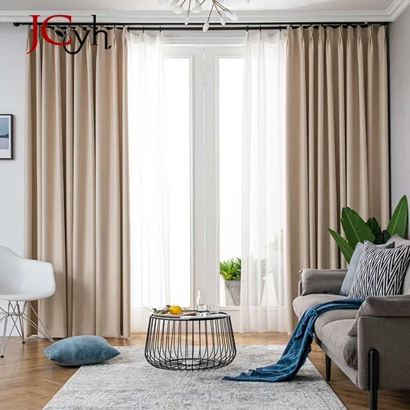 Modern Hall Blackout Curtains for Living Room Girl Bedroom Long Curtain for Windows Ready-made Cortinas Rideaux High-shading 90%