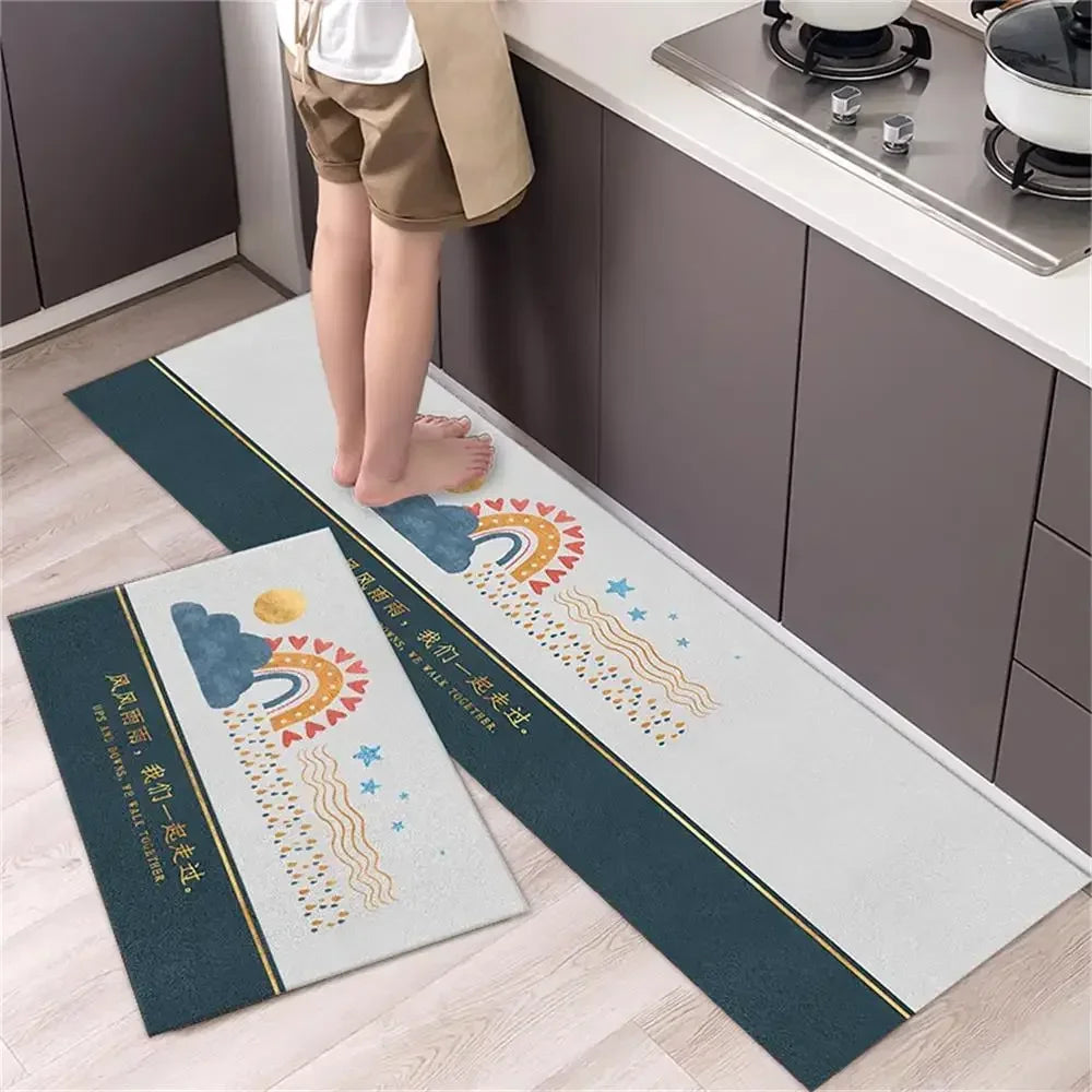 Kitchen Carpet Mats for Floor Anti Slip Bathroom Entrance Doormat Bedroom Living Room Long Bedside Area Rug Soft Washable Carpet