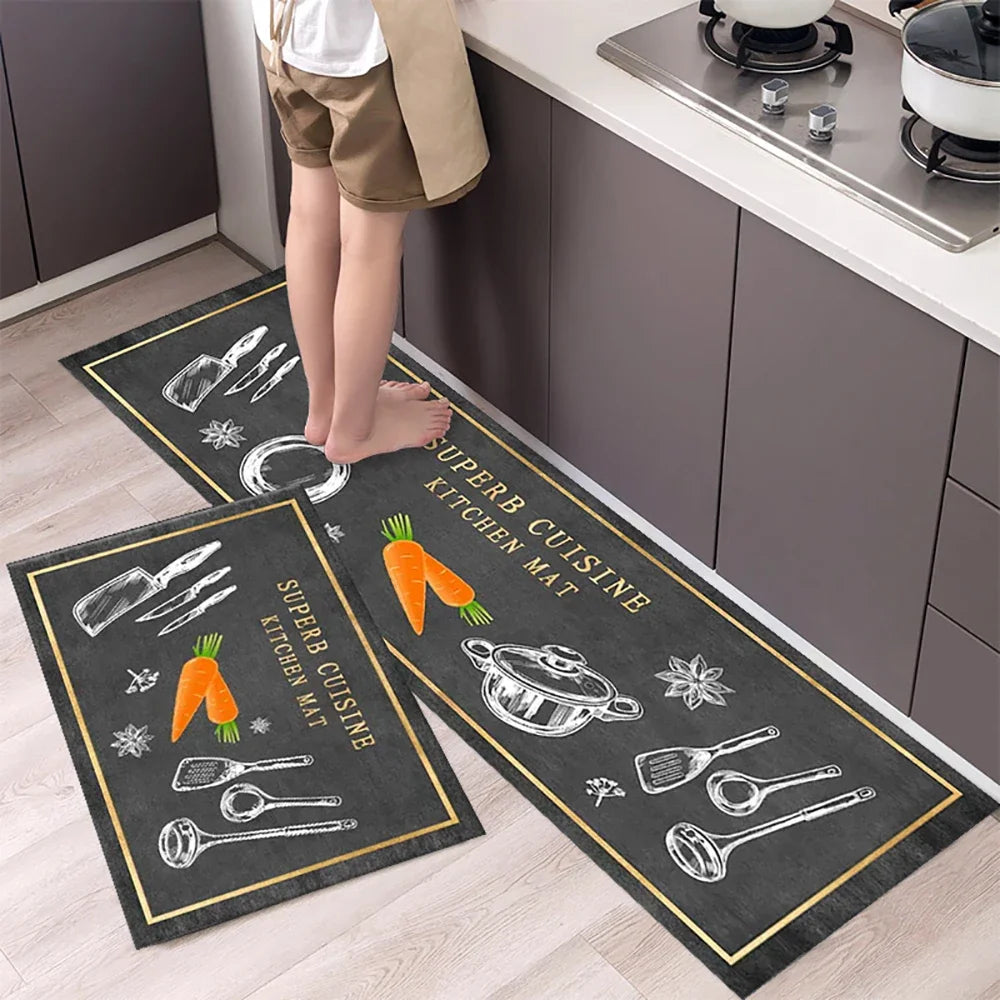 Kitchen Floor Mat Bedroom Living Room Long Bedside Area Rug Hallway Soft Washable Carpet Anti Slip Bathroom Entrance Doormat