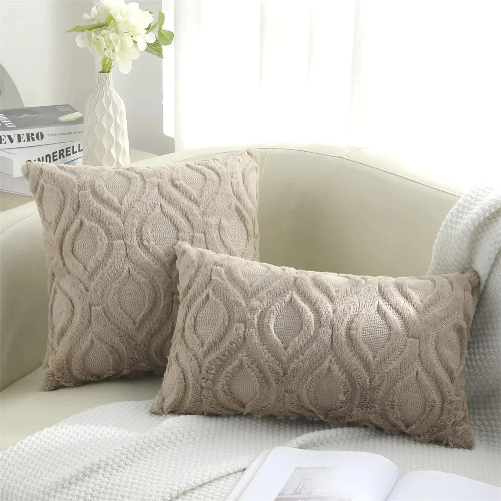 Homaxy Faux Wool Cushion Cover 45x45cm Decorative Throw Pillow Cover Soft Plush Pillowcase For Luxury Living Room Sofa Car 50x50