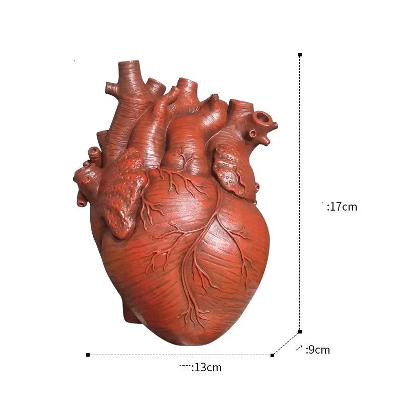 Nordic Anatomical Heart Shaped Vase Resin Flower Pot For Table Decorative Anatomy Themed Design Flower Holder for Tabletop Home