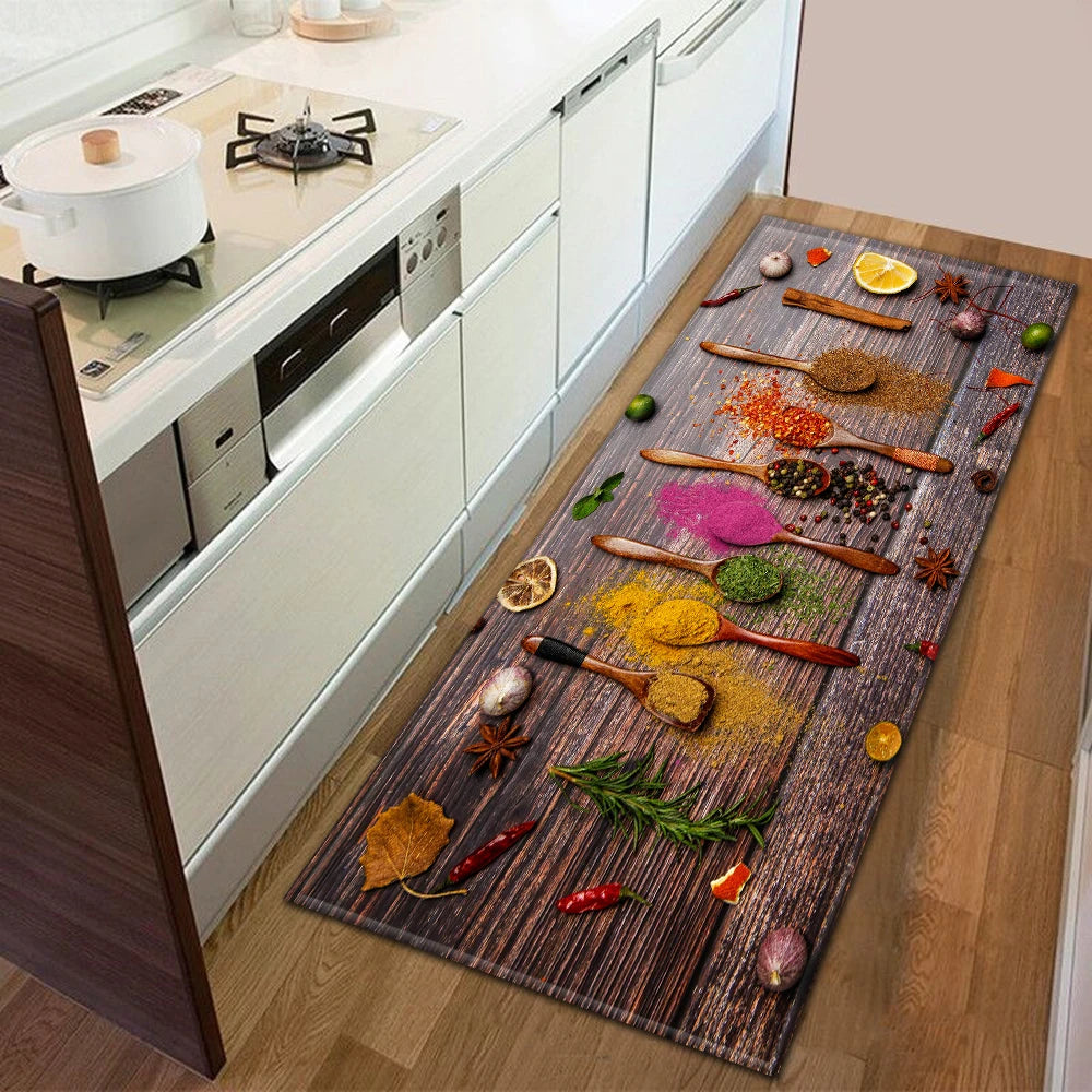 Non-slip Kitchen Mat Crystal Velvet Super Absorbent Floor Mats Kitchen Long Carpets Bathroom Entrance Door Mat Bedroom Long Rugs