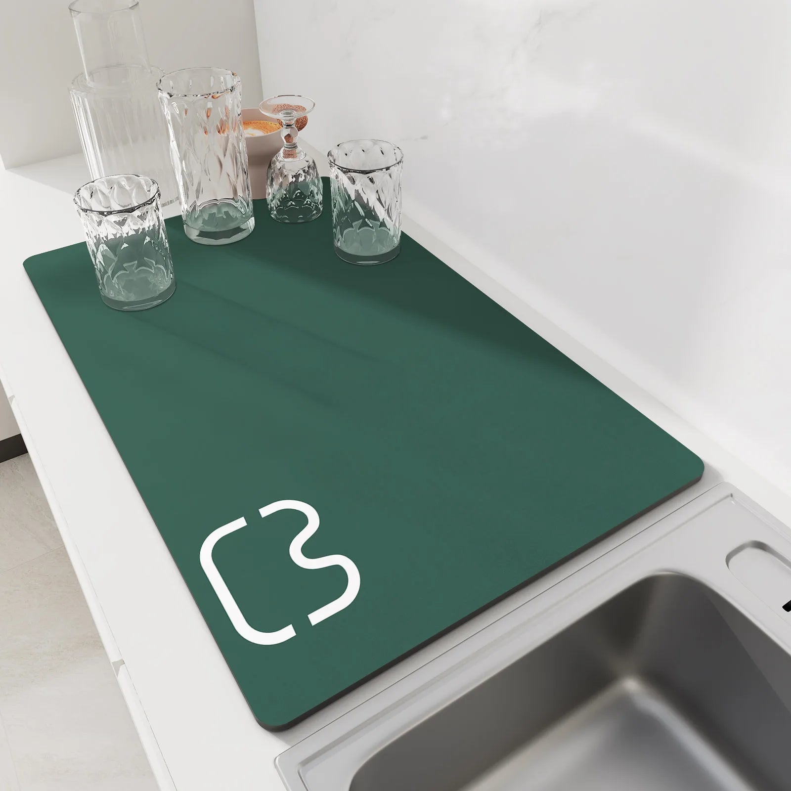 Super Absorbent Dish Drying Mats Coffee Drain Pad Tableware Quick Dry Counter Top Rug Non-slip Draining Placemat Kitchen