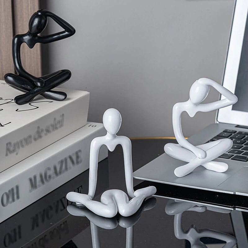 1pc Thinker Statues Abstract Mini Characters Figurines Home Office Study Room Bookshelf Decor Accessories Figure Item