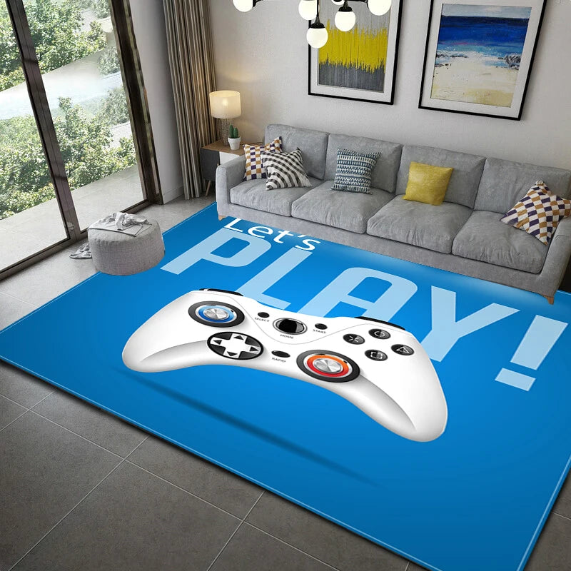 Gamer Controller Area Rugs Non-Slip Floor Mat Doormats Home Runner Rug Carpet for Living Room Bedroom Kids Play