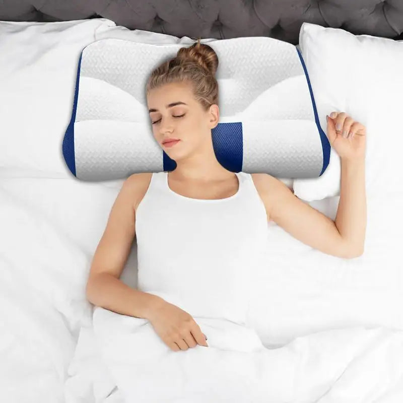 Neck Support Pillow Contour Cervical Pillow Breathable Height Adjustable Bed Pillow For Sleeping Side Back Stomach Sleeper