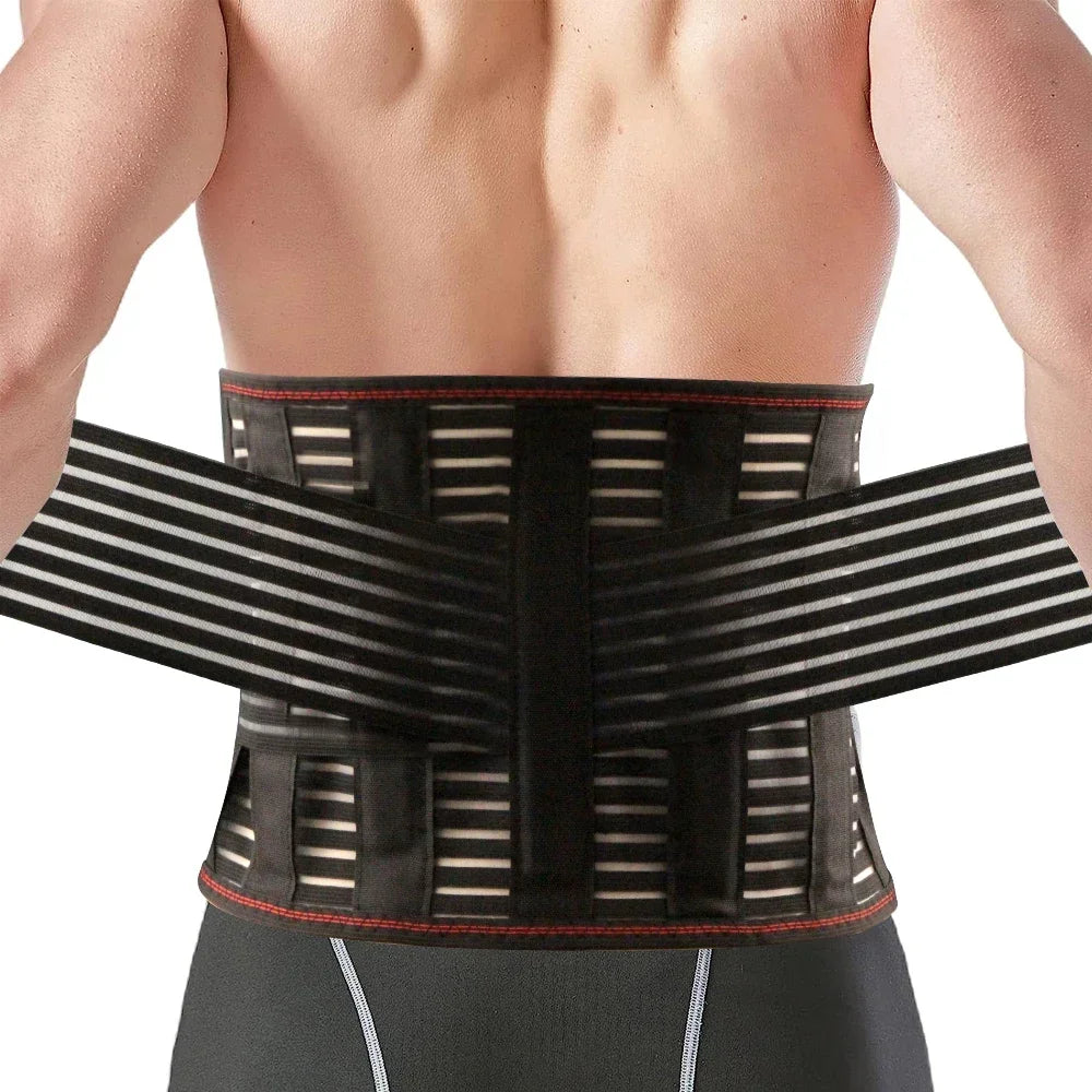 Breathable Back Brace for Lower Back Pain Relief, Lumbar Support Belt with Lumbar Pad for Men & Women Herniated Disc, Sciatica