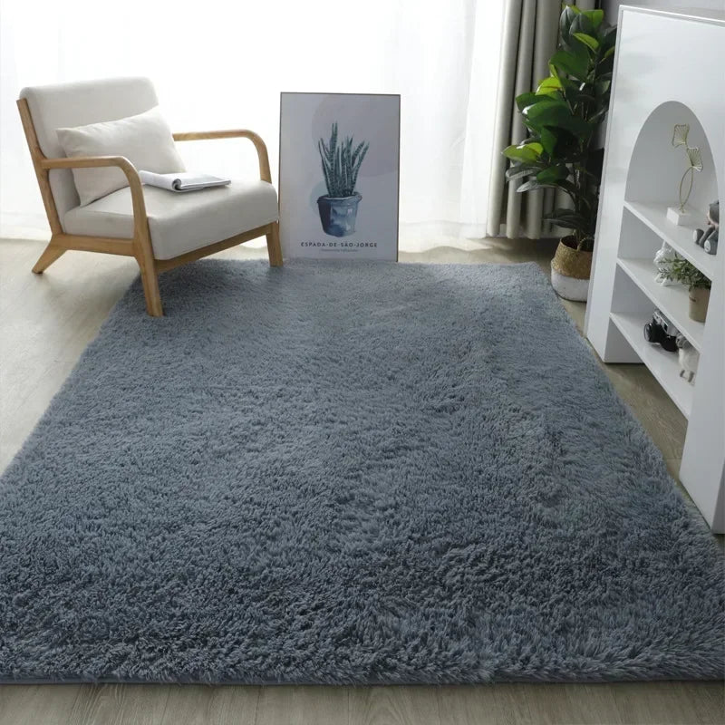 Plush Carpet Suitable For Living Room White Soft Fluffy Carpets Bedroom Bathroom Non-slip Thicken Floor Mat Teen Room Decoration