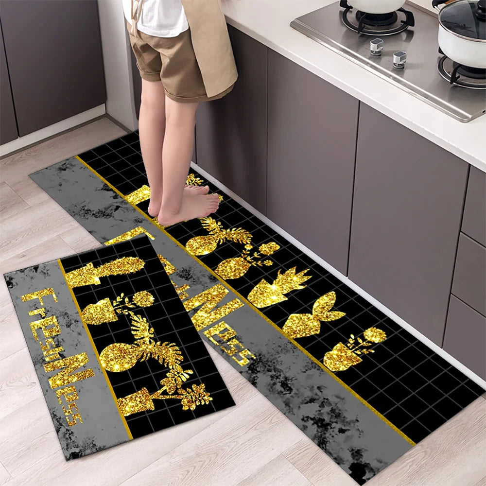 Non-slip Kitchen Mat Long Rugs Crystal Velvet Carpet for Living Room Absorbent Foot Mats Bedroom Doormat Alfombra Small Rugs