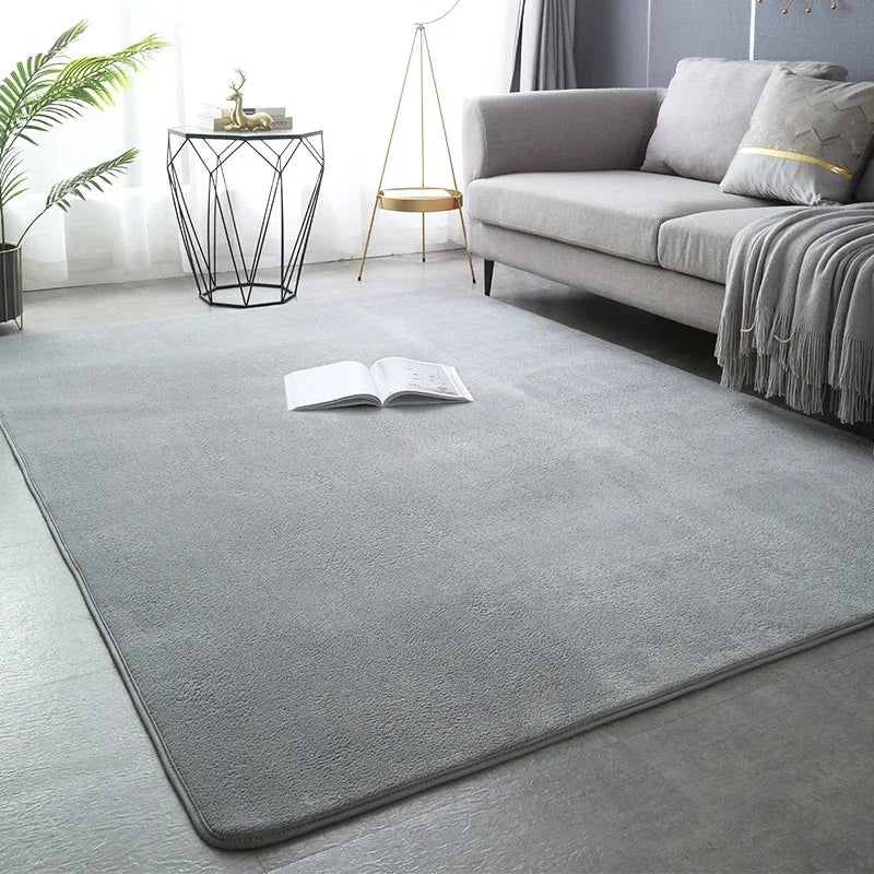 Large Soft Floor Rug Grey Rugs Coral Velet Living Room Super Soft Thickened Carpet Children Game Mat Rectangular Home Decoratio