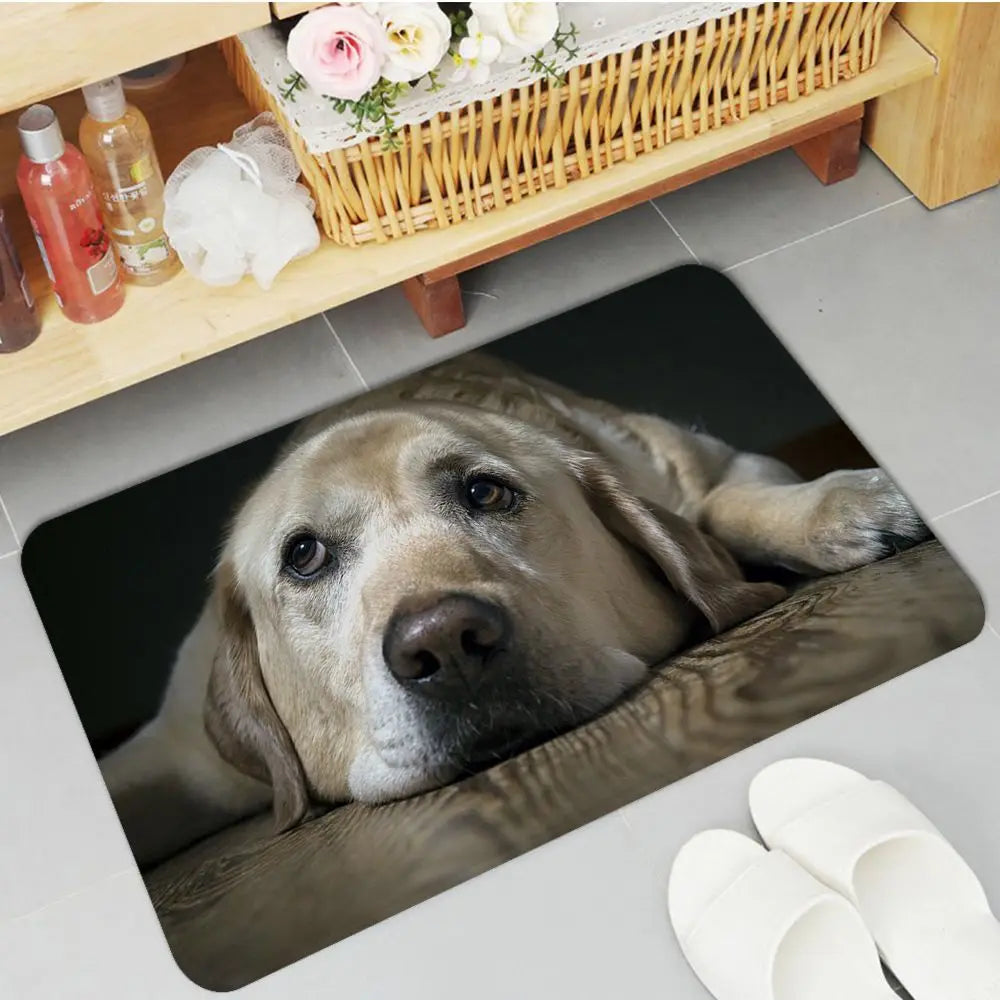 Cute Labrador Pet Pattern Home Bedroom Kitchen Bathroom Entrance Floor Decoration Soft Mat Non slip Carpet