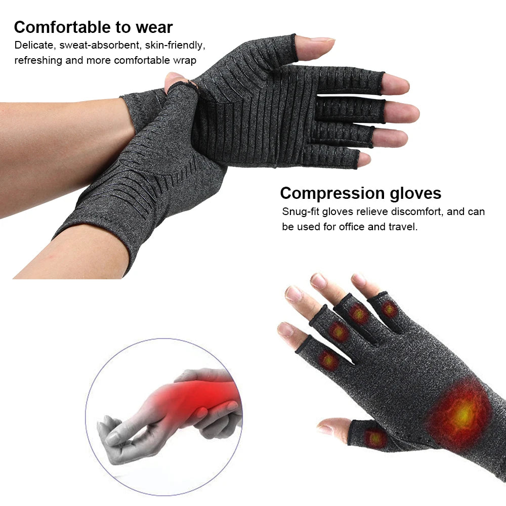 Compression Arthritis Gloves Premium Arthritic Joint Pain Relief Hand Gloves Therapy Carpal Tunnel Wrist Support,Fingerless Glov