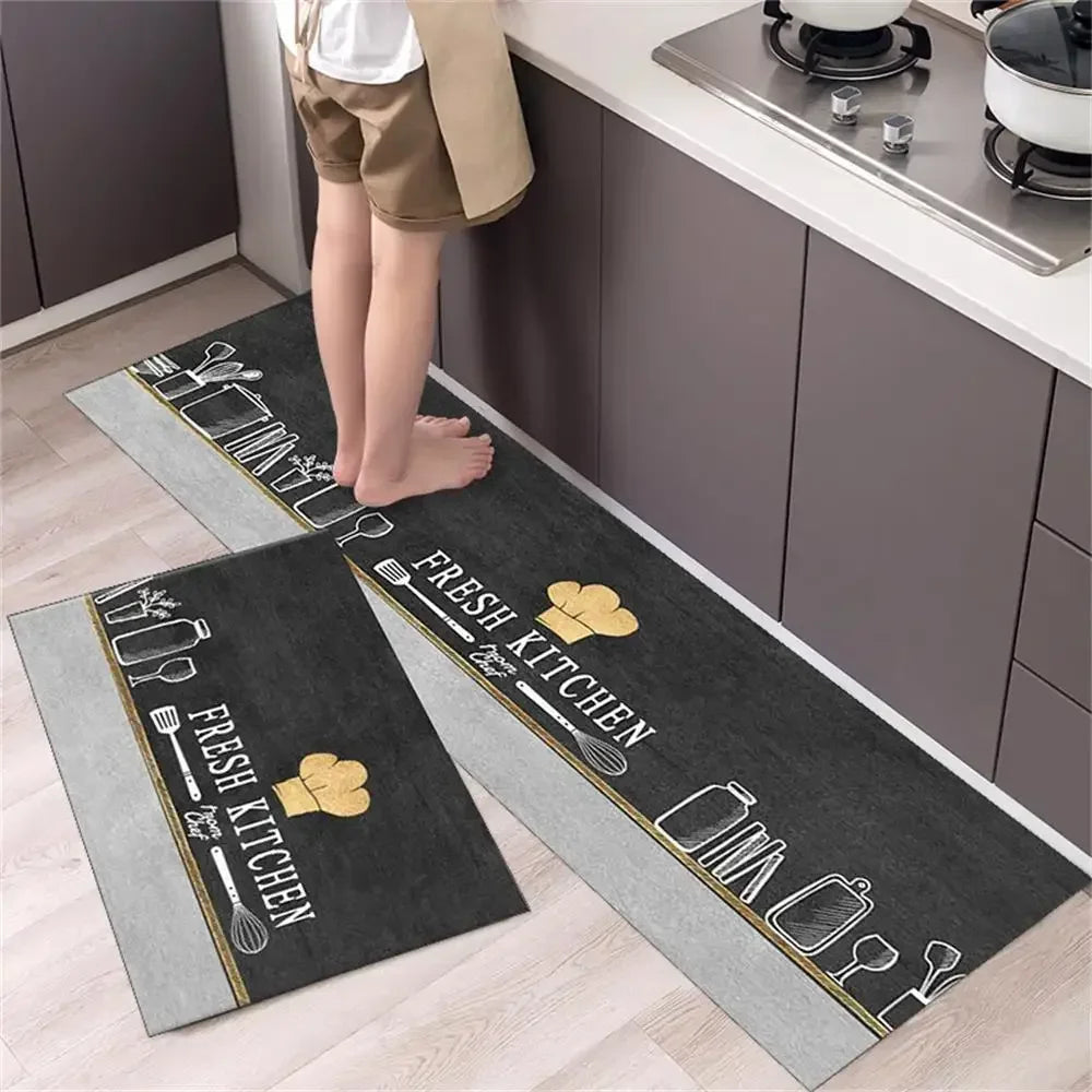 Kitchen Carpet Mats for Floor Anti Slip Bathroom Entrance Doormat Bedroom Living Room Long Bedside Area Rug Soft Washable Carpet