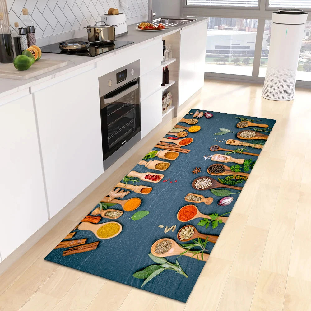 Non-slip Kitchen Mat Crystal Velvet Super Absorbent Floor Mats Kitchen Long Carpets Bathroom Entrance Door Mat Bedroom Long Rugs