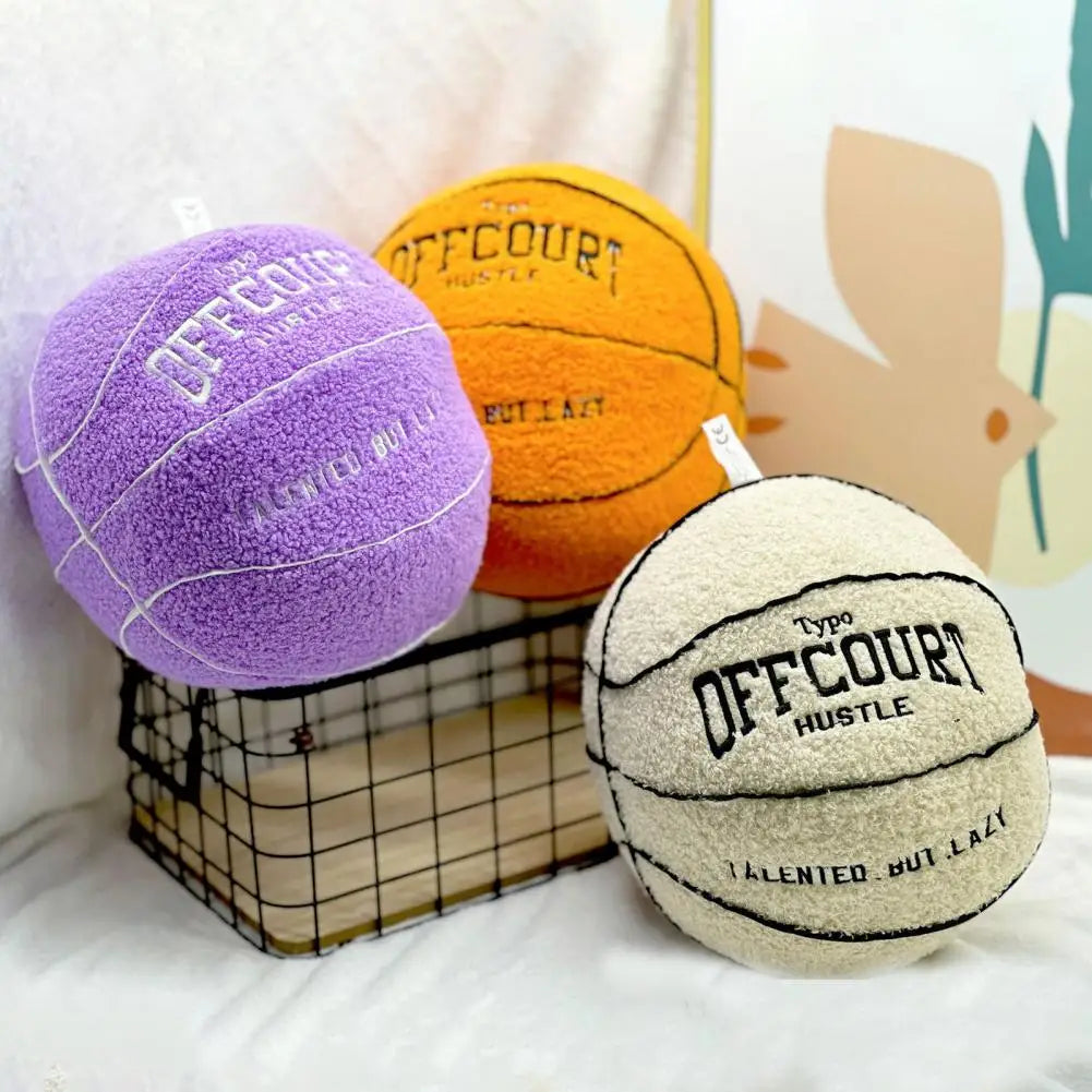 Basketball Plush Pillow Soft Durable Fluffy Basketball Plush Toy