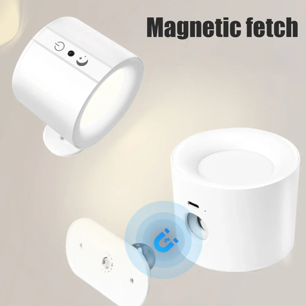 360 Rotatable Led Double Head Night Light Touch Control Remote USB Recharge Wireless Portable Night Light For Bedroom Lamp