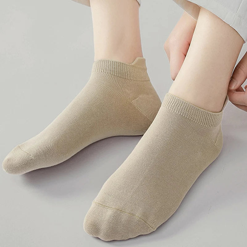 10pieces=5 Pairs Women Socks Casual Breathable High Quality Ankle Sock Summer Low Cut Cotton Thin Short Elastic Sox calcetines