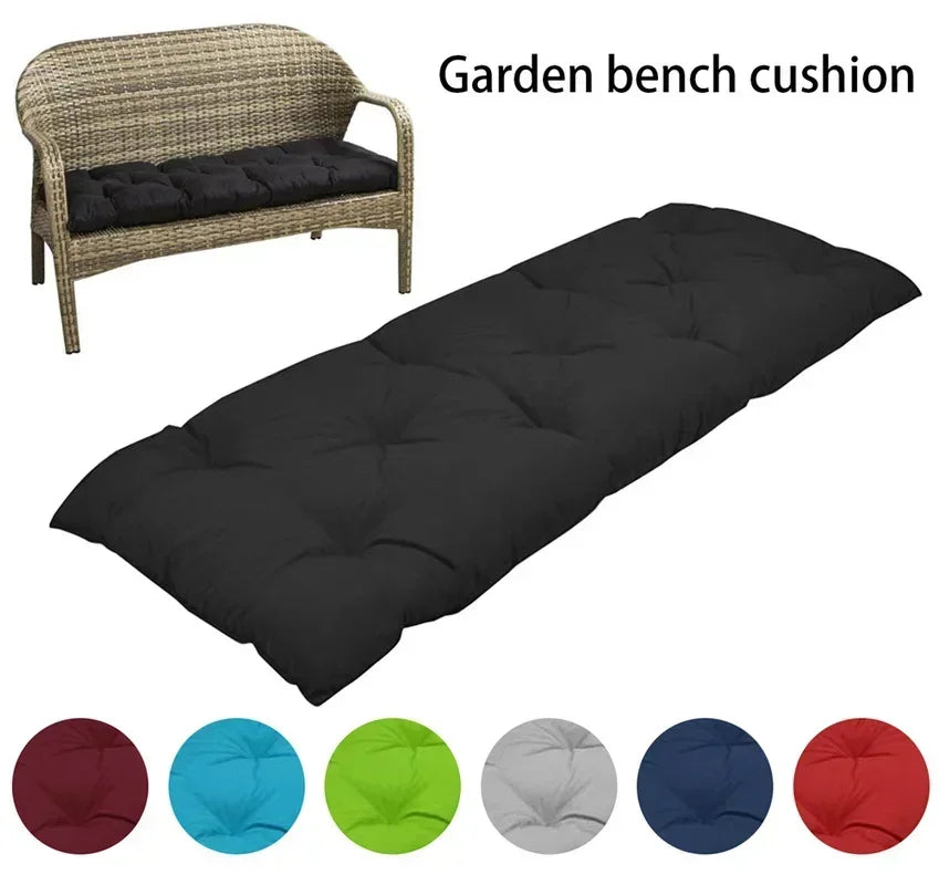 1Pcs Outdoor Garden Bench Cushion Solid Color Thicken Sun Chair High Back Cushion Non-slip Tatami Sofa Stool Cushion