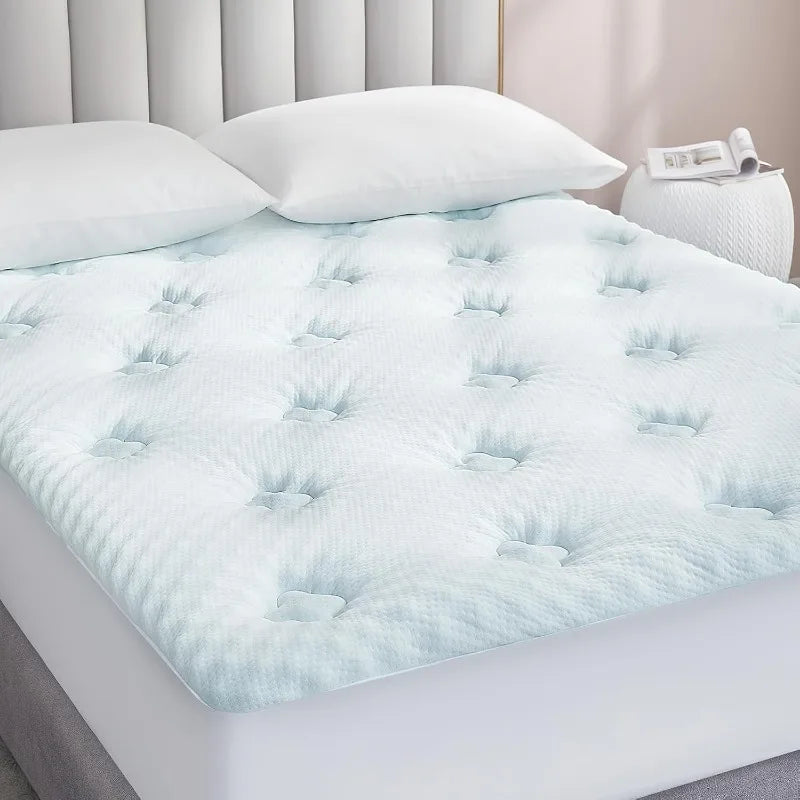 Memory Foam Twin Size Mattress Topper, Gel Twin Mattress Pad with Deep Pocket, Breathable Air Twin Mattress Cover