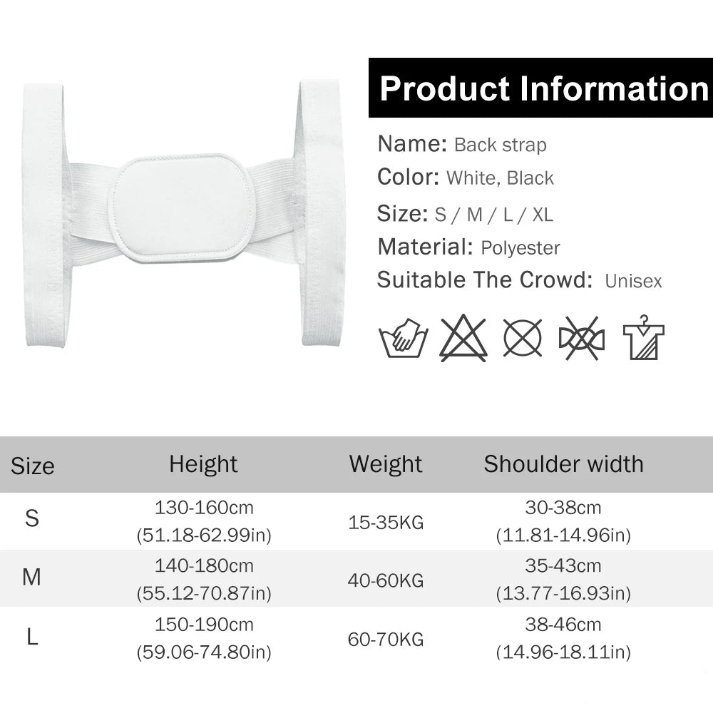 Back Posture Corrector Belt Adjustable Shoulde Neck Spine Reshape Body for Column Posture Correction for Women Men Straightener