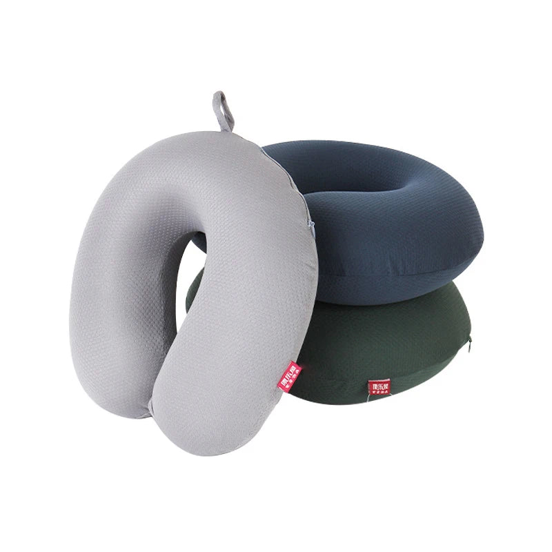 U-Shaped Memory Foam Soft And Breathable Neck Pillow Solid Color Honeycomb Cloth Neck Pillow Portable Home Office Travel