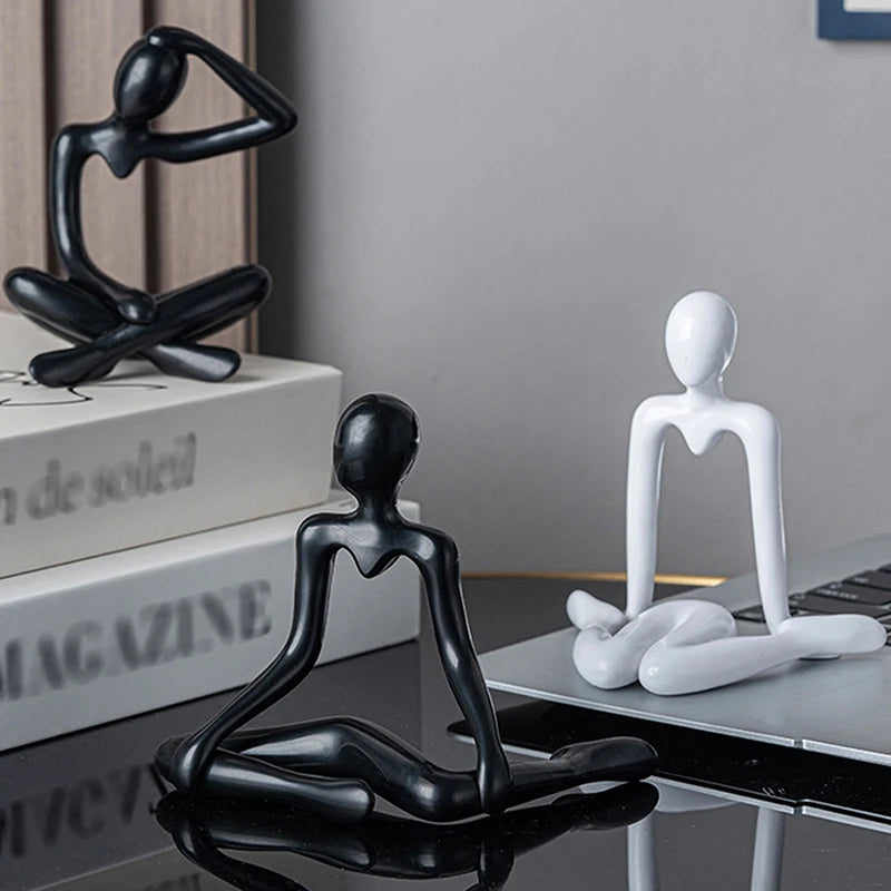 1pc Thinker Statues Abstract Mini Characters Figurines Home Office Study Room Bookshelf Decor Accessories Figure Item