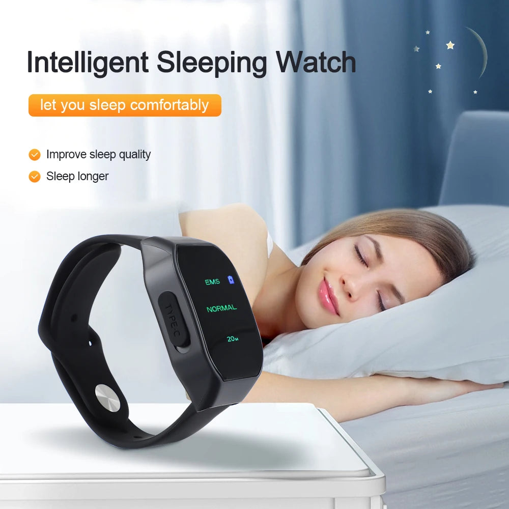 Sleep Aid Watch EMS Microcurrent Pulse Acupoint Stimulation Anti-anxiety Insomnia Pressure Relief Hand Massager Sleeping Device