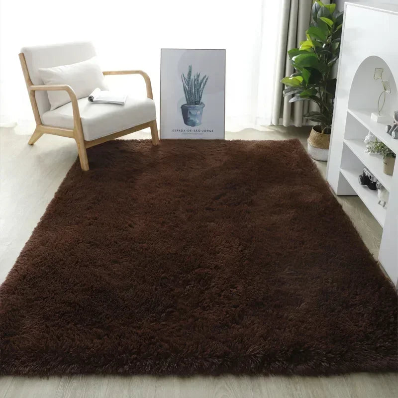 Plush Carpet Suitable For Living Room White Soft Fluffy Carpets Bedroom Bathroom Non-slip Thicken Floor Mat Teen Room Decoration