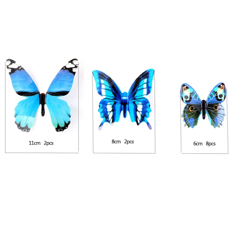 New 12Pcs Fashion 3D Luminous Butterfly Creative Wall Sticker For DIY Wall Stickers Modern Wall Art Home Decorations DIY Gift