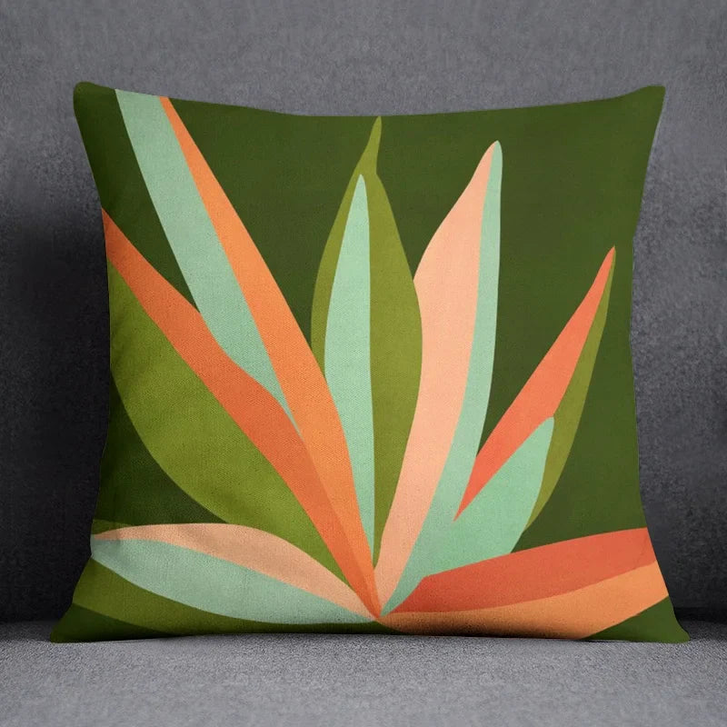 Pillow Bedroom Sofa Car Cushion Cover  Case Green Leaf Series  Gift Home Office Decoration