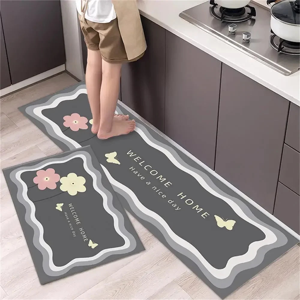 Kitchen Carpet Mats for Floor Anti Slip Bathroom Entrance Doormat Bedroom Living Room Long Bedside Area Rug Soft Washable Carpet