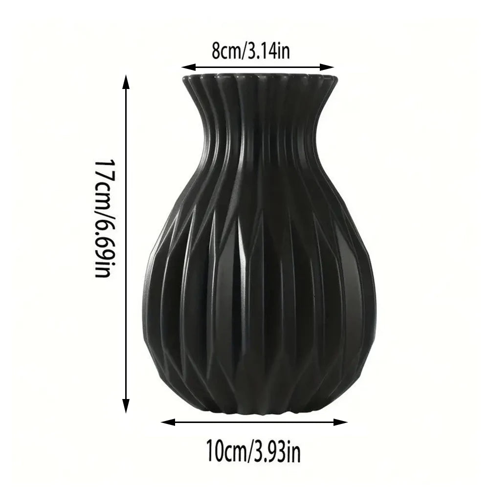 Nordic Decortive Vase Imitation Ceramic Plastic Flower Vase Pot Home  Decor Living Room Desktop Wedding Centerpiece Arrangement