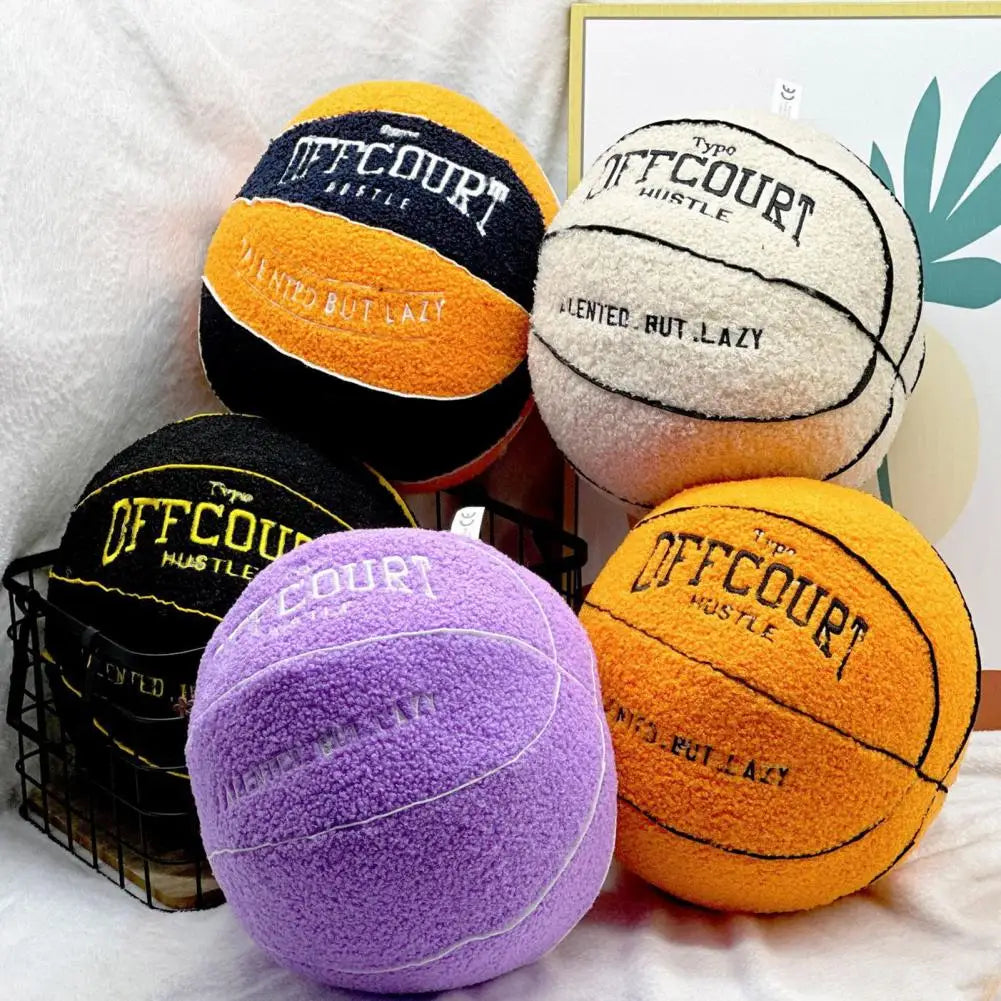 Basketball Plush Pillow Soft Durable Fluffy Basketball Plush Toy