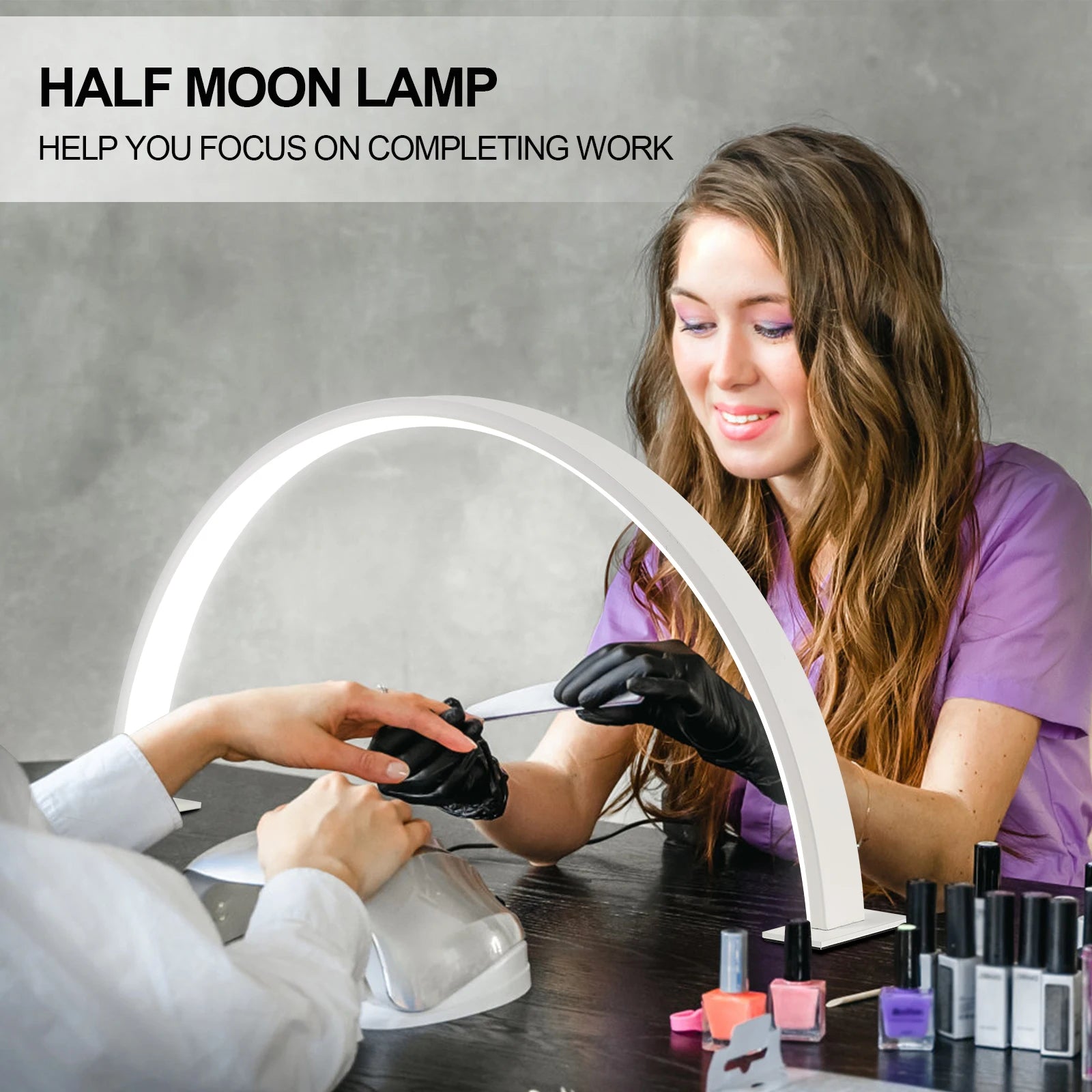 Half round nail lamp desktop filling lamp LED beauty lamp beauty and hair professional lighting embroidered lamp