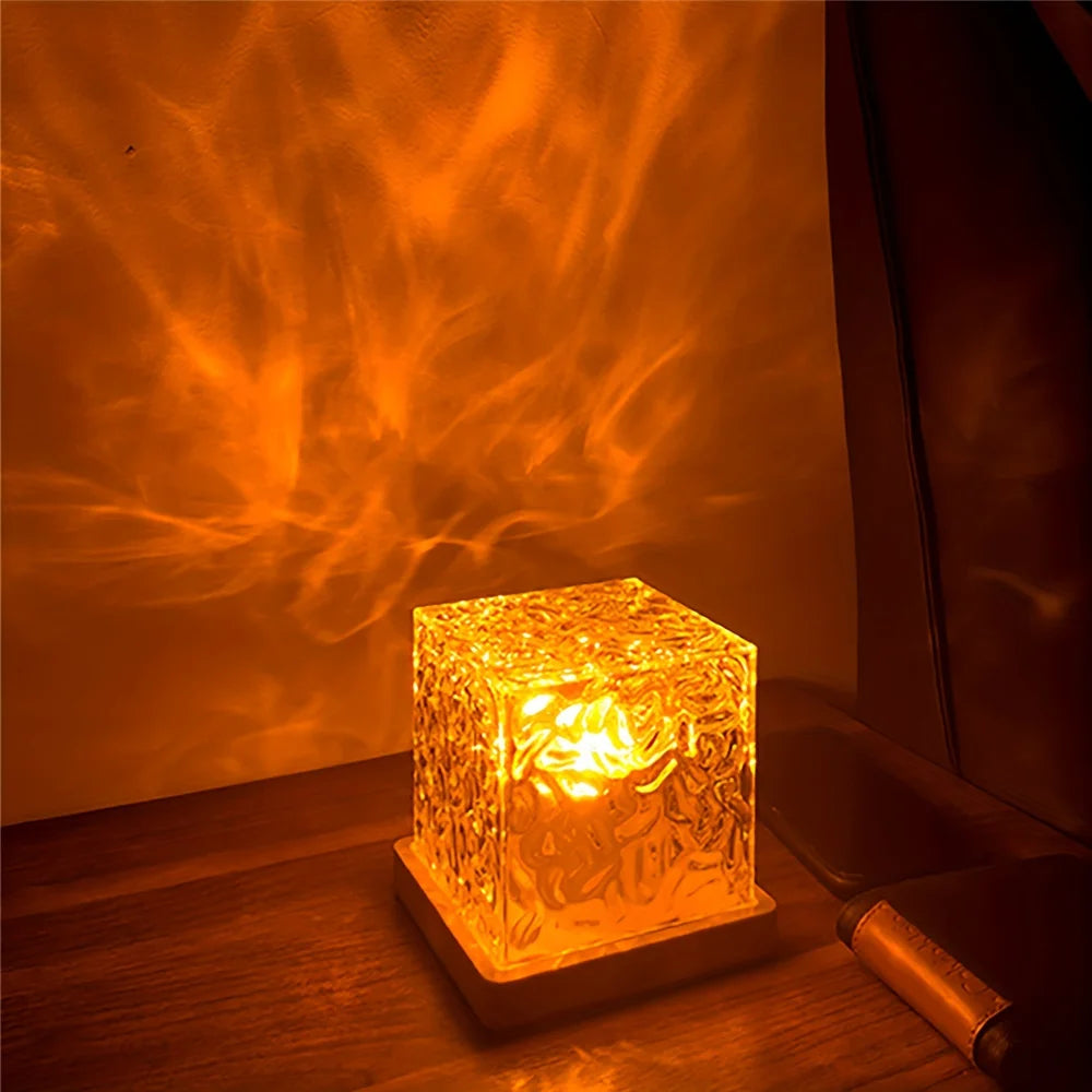 Dynamic Water Ripple Night Light 16 Color Projector Lamp Bedroom Ambient Light USB Remote Cool Wall LED Light Gaming Room Decor