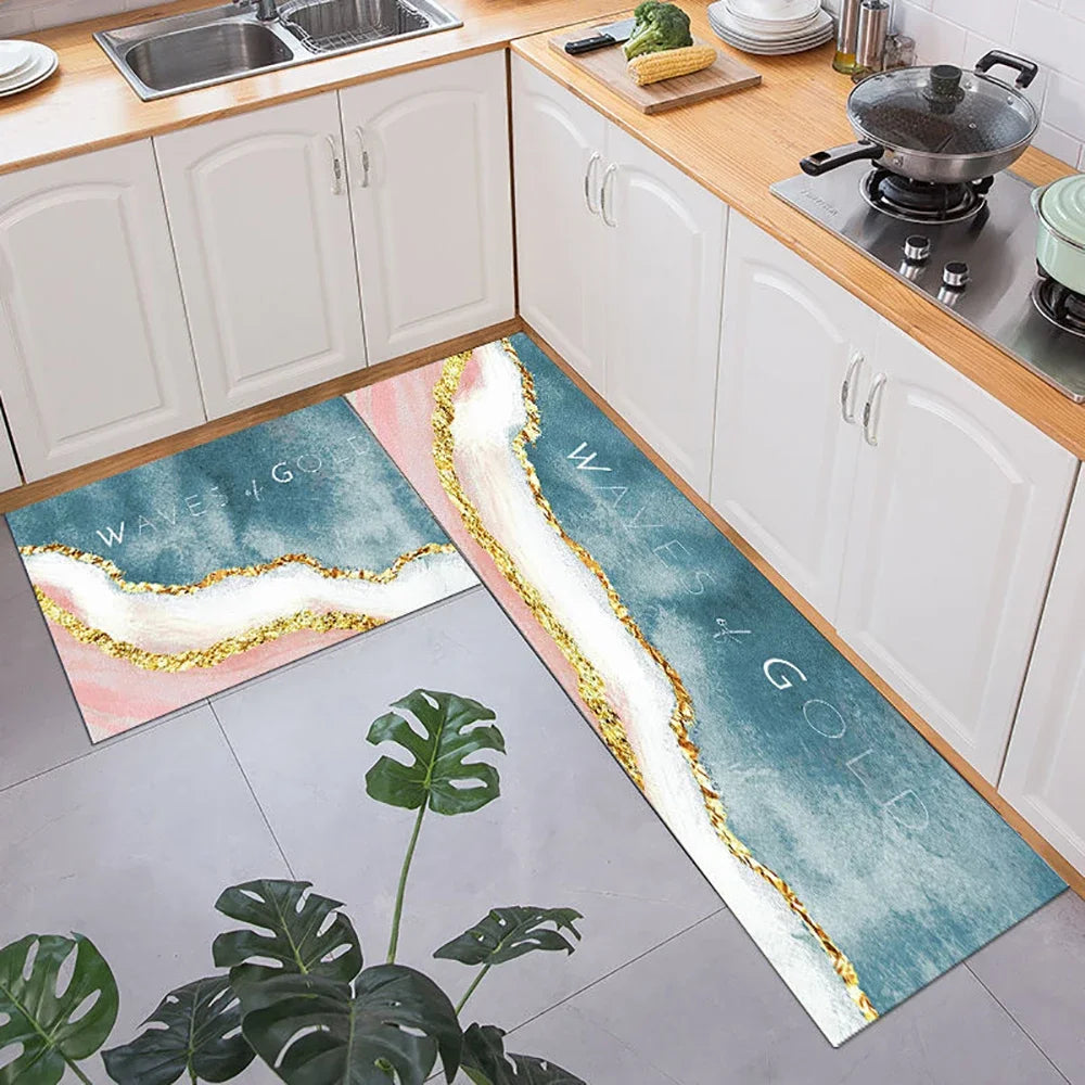 Kitchen Floor Mat Bedroom Living Room Long Bedside Area Rug Hallway Soft Washable Carpet Anti Slip Bathroom Entrance Doormat