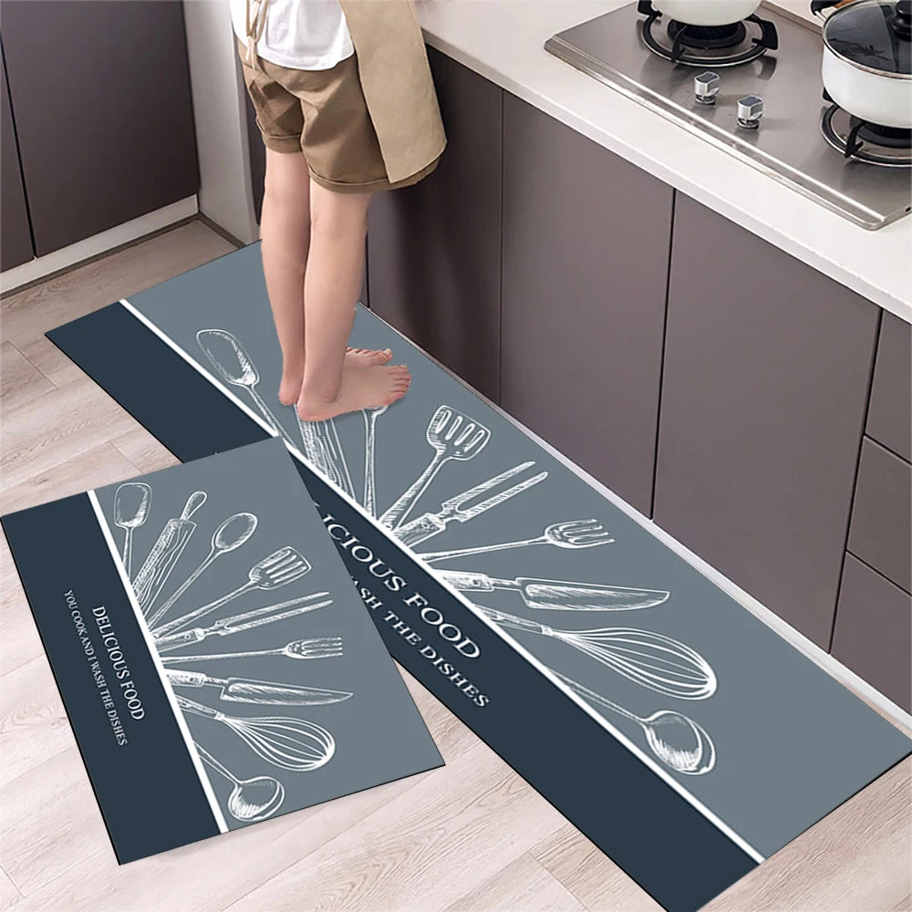 Non-slip Kitchen Mat Long Rugs Crystal Velvet Carpet for Living Room Absorbent Foot Mats Bedroom Doormat Alfombra Small Rugs