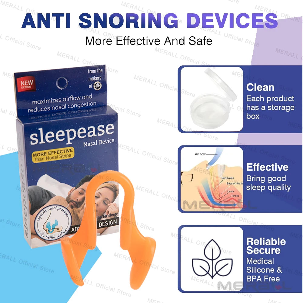 Nose Dilator Nasal Silicone Nose Clip Anti Snoring Easy Breath Snore Stopper Help Breathe Anti Snoring Devices Improve Sleeping