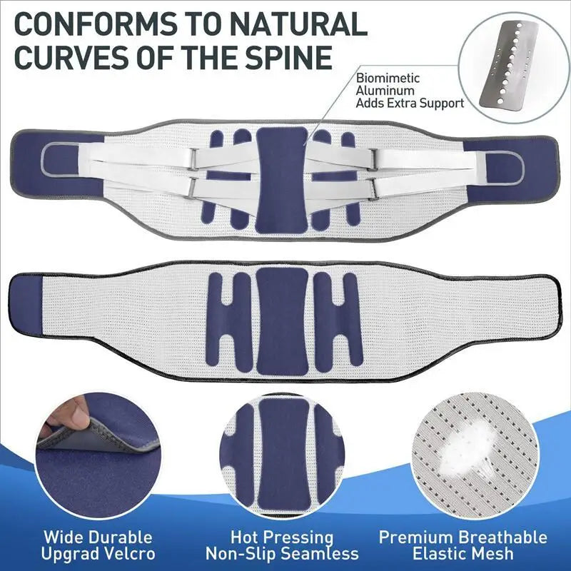 Lower Back Brace Women Men Lumbar Support Belt with 4 Support Stays Back Pain Relief for Sciatica Scoliosis Herniated Disc