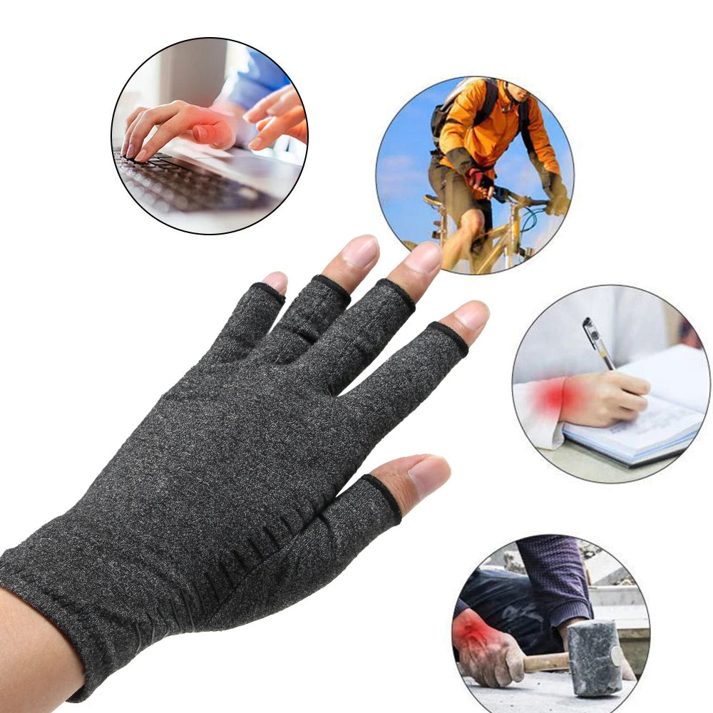 Compression Arthritis Gloves Premium Arthritic Joint Pain Relief Hand Gloves Therapy Carpal Tunnel Wrist Support,Fingerless Glov