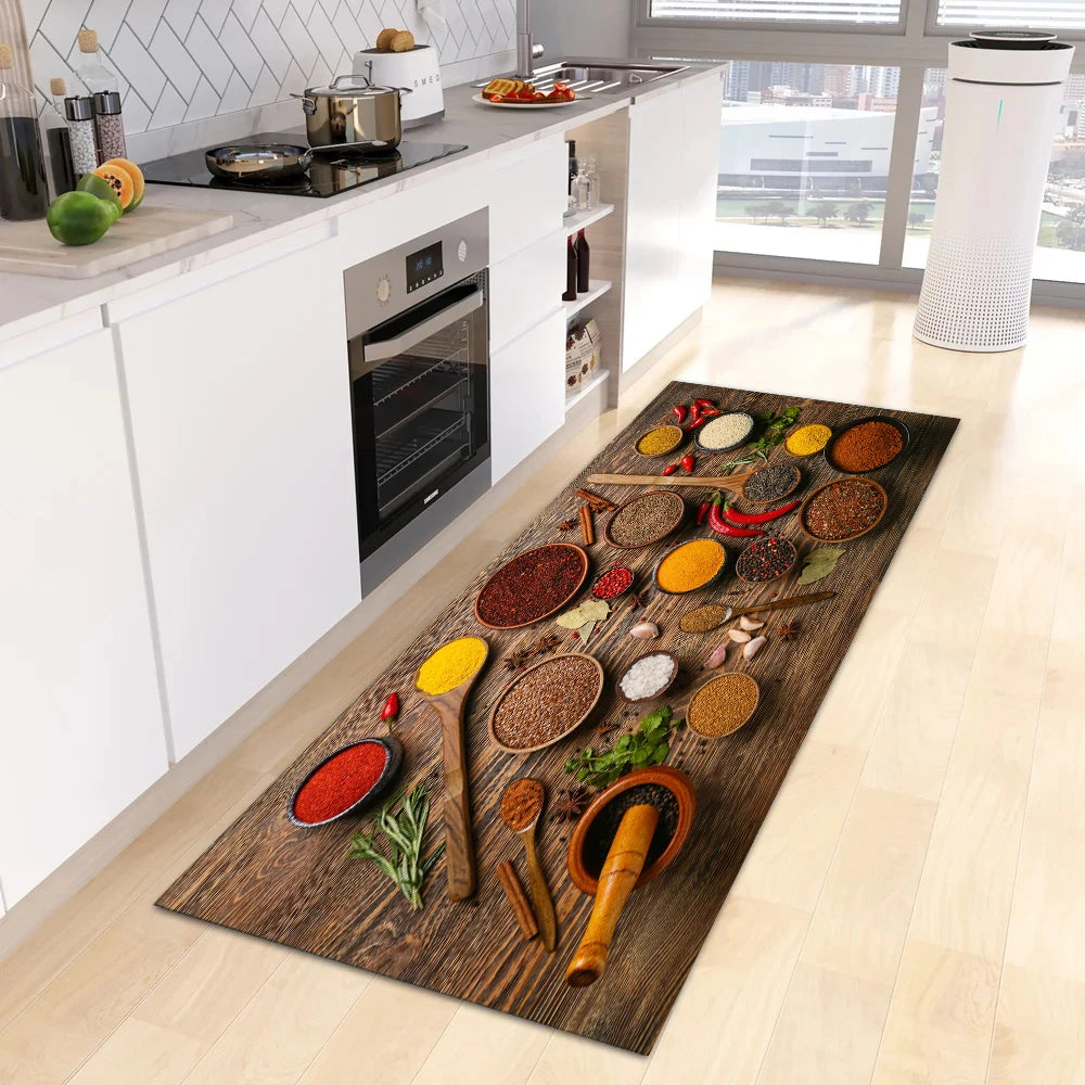 Non-slip Kitchen Mat Crystal Velvet Super Absorbent Floor Mats Kitchen Long Carpets Bathroom Entrance Door Mat Bedroom Long Rugs