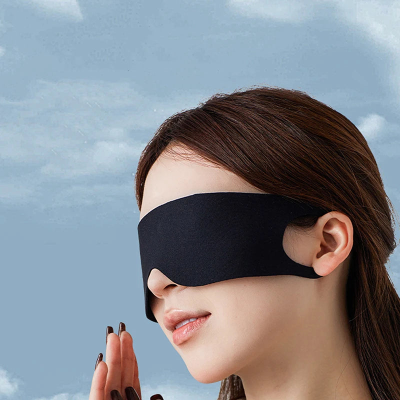 1Pcs Light Blocking Portable Thin Ice Silk Eye Mask For Summer Travel Sleeping Blindfold With Ear Hanging Strap Unisex Eye Patch