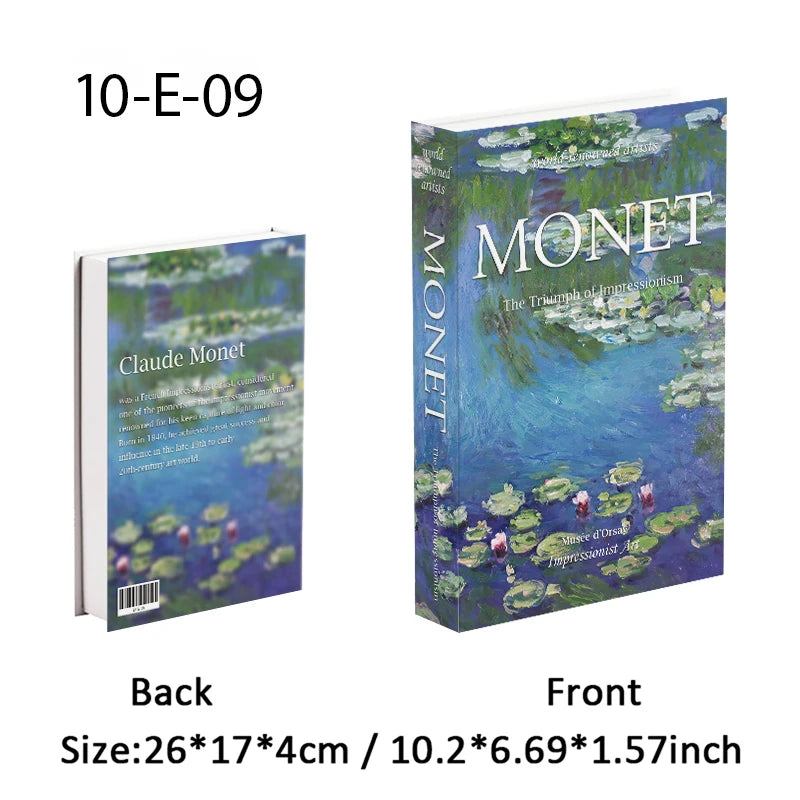 Boho Monet Matisse Luxury Fake Book Storage Box Home Interior Decoration Decorative Books Coffee Table Bedroom Living Room Decor